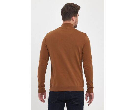 Zippered Stand-Up Collar Sweatshirt