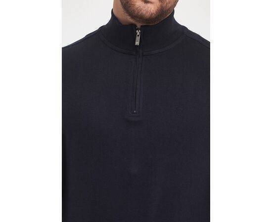 Zippered Stand-Up Collar Sweatshirt