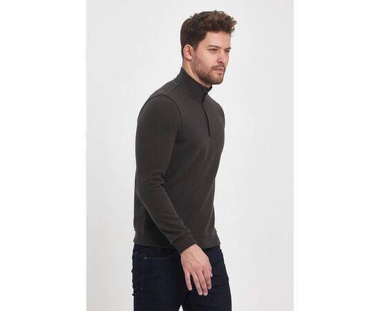 High Collar Sweatshirt with Zipper