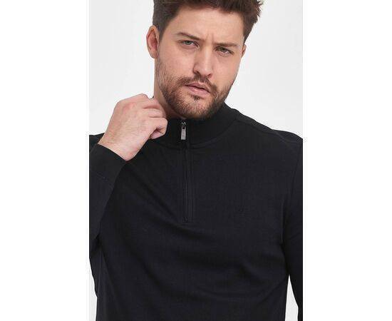 Zippered Stand-Up Collar Sweatshirt