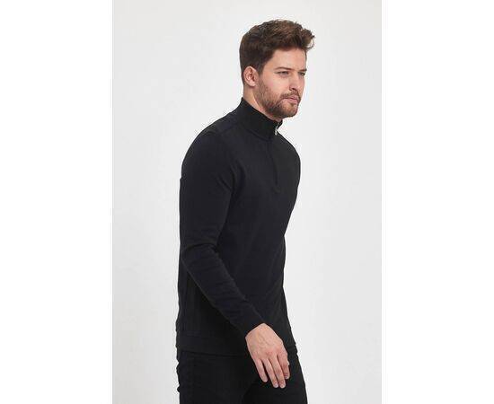 Zippered Stand-Up Collar Sweatshirt