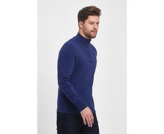 Zippered Stand-Up Collar Sweatshirt