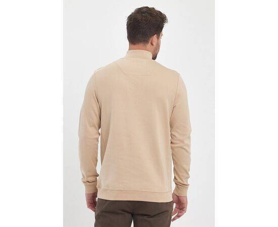 Zippered Stand-Up Collar Sweatshirt