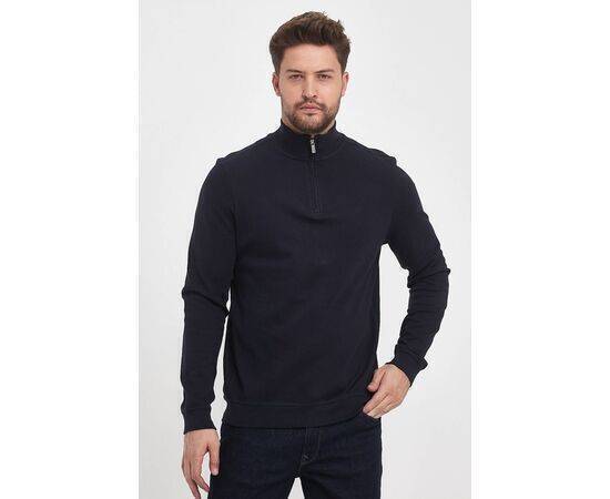 Zippered Stand-Up Collar Sweatshirt