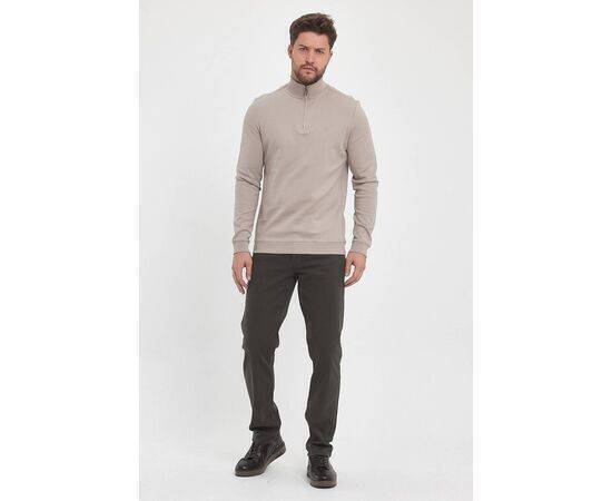 Zippered Stand-Up Collar Sweatshirt