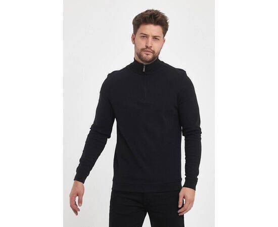 Zippered Stand-Up Collar Sweatshirt