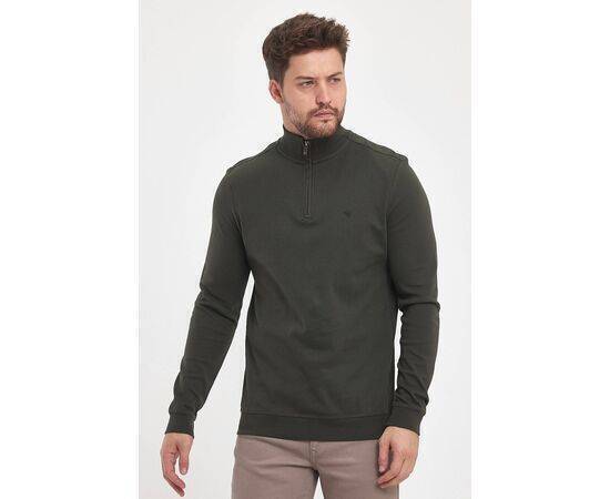 Zippered Stand-Up Collar Sweatshirt