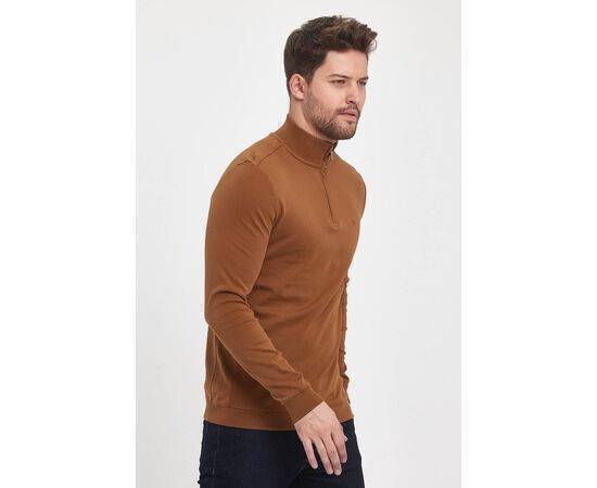 Zippered Stand-Up Collar Sweatshirt