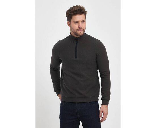 High Collar Sweatshirt with Zipper