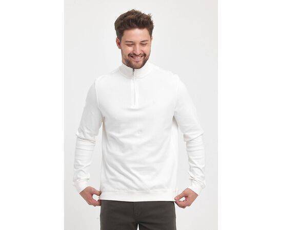 Zippered Stand-Up Collar Sweatshirt