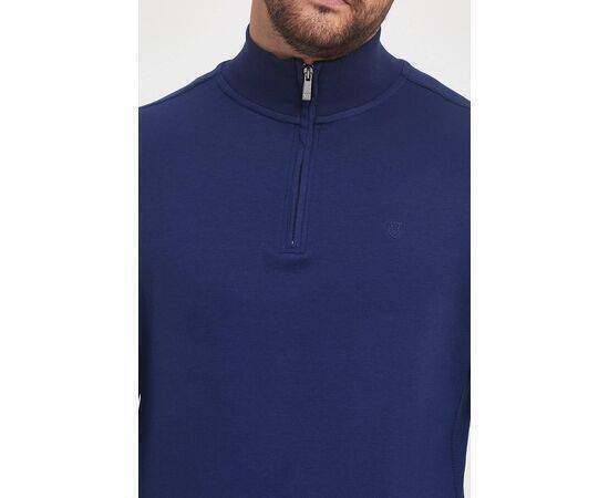 Zippered Stand-Up Collar Sweatshirt