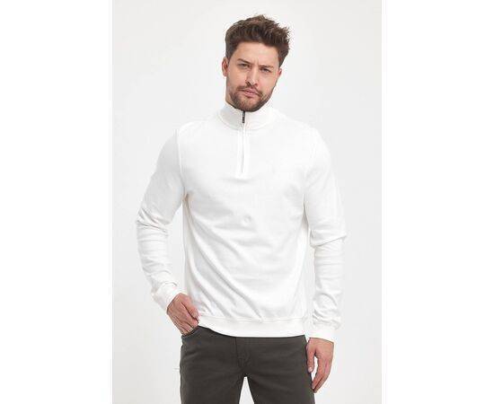 Zippered Stand-Up Collar Sweatshirt