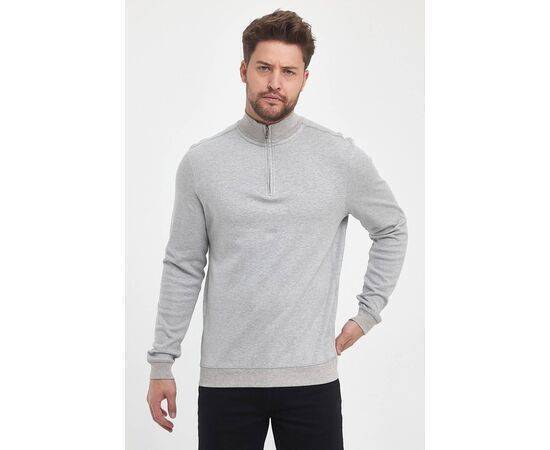 Zippered Stand-Up Collar Sweatshirt