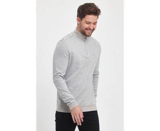 Zippered Stand-Up Collar Sweatshirt