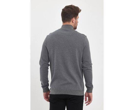 Zippered Stand-Up Collar Sweatshirt