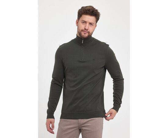 Zippered Stand-Up Collar Sweatshirt