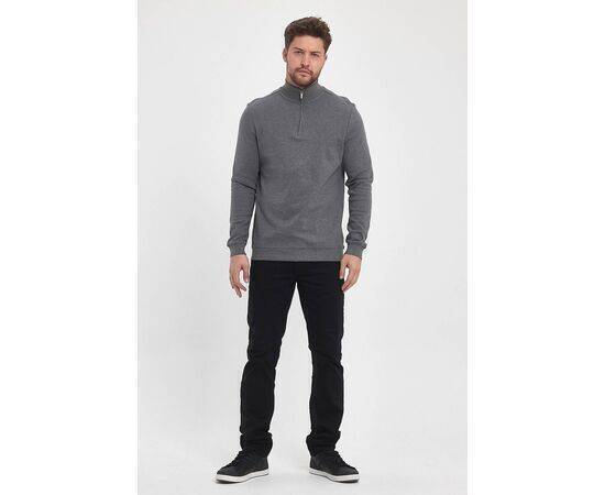 Zippered Stand-Up Collar Sweatshirt