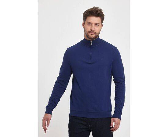 Zippered Stand-Up Collar Sweatshirt