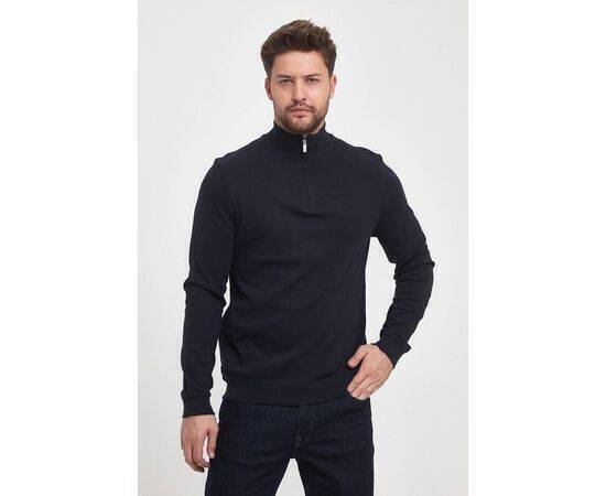 Zippered Stand-Up Collar Sweatshirt