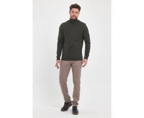 Zippered Stand-Up Collar Sweatshirt