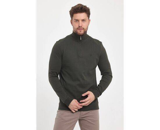 Zippered Stand-Up Collar Sweatshirt