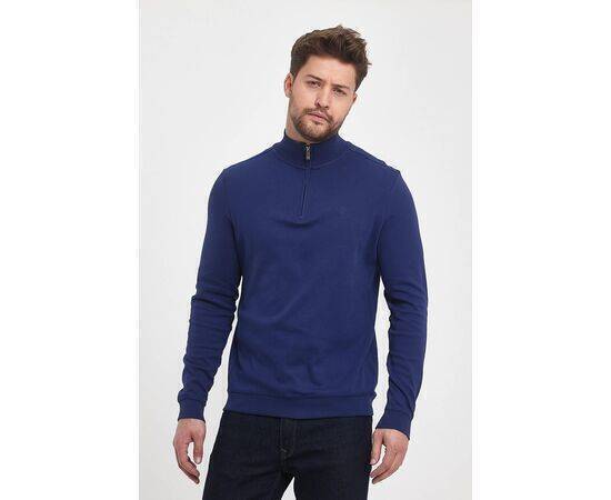 Zippered Stand-Up Collar Sweatshirt