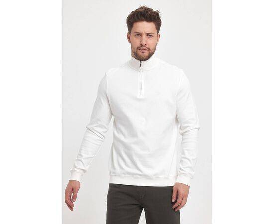 Zippered Stand-Up Collar Sweatshirt