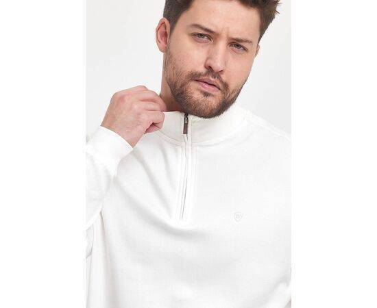 Zippered Stand-Up Collar Sweatshirt