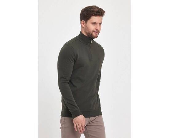 Zippered Stand-Up Collar Sweatshirt