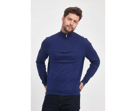 Zippered Stand-Up Collar Sweatshirt