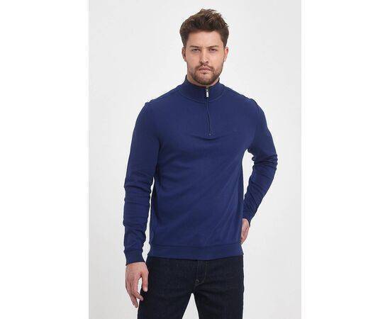 Zippered Stand-Up Collar Sweatshirt