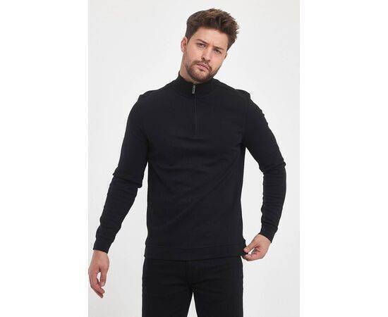 Zippered Stand-Up Collar Sweatshirt