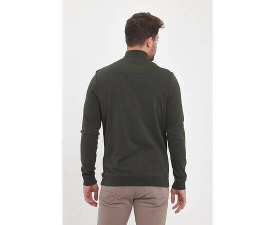 Zippered Stand-Up Collar Sweatshirt