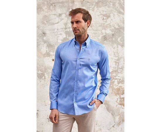 Classic Fit Long Sleeve Buttoned Collar Cotton Shirt