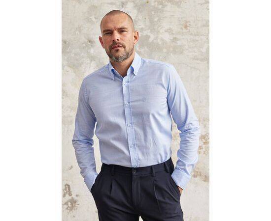 Classic Fit Long Sleeve Buttoned Collar Cotton Shirt