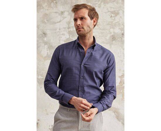 Classic Fit Long Sleeve Buttoned Collar Cotton Shirt