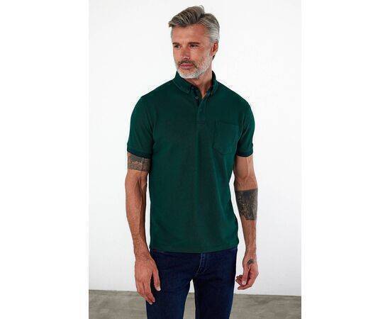 Polo Collar Short Sleeve T-Shirt with Pockets