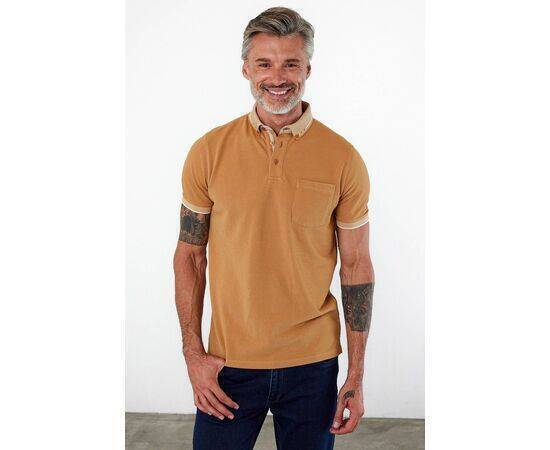 Polo Collar Short Sleeve T-Shirt with Pockets