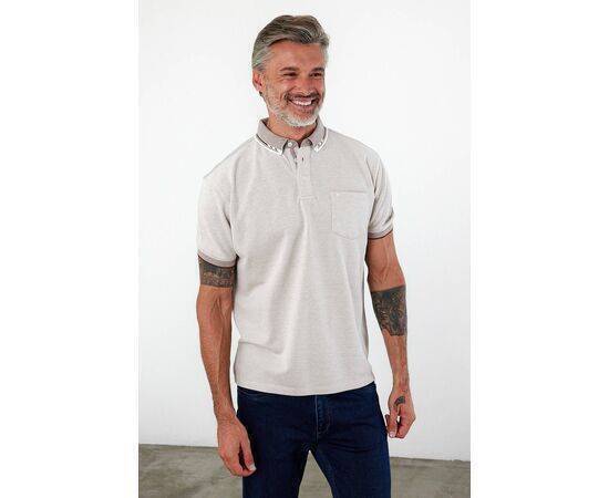 Polo Collar Short Sleeve T-Shirt with Pockets