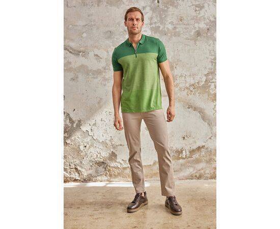 Zippered Polo Neck Short Sleeve T-Shirt