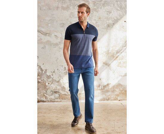 Zippered Polo Neck Short Sleeve T-Shirt