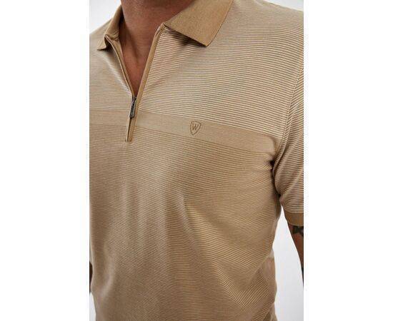 Zippered Polo Neck Short Sleeve T-shirt