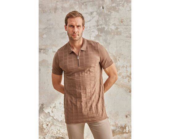 Zippered Polo Neck Short Sleeve T-Shirt