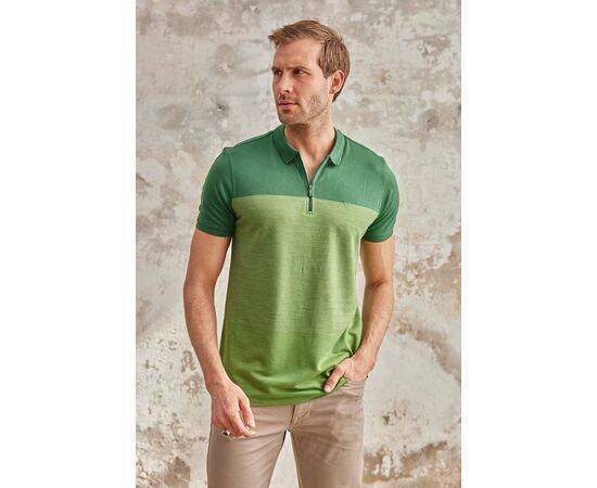 Zippered Polo Neck Short Sleeve T-Shirt