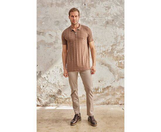 Zippered Polo Neck Short Sleeve T-Shirt