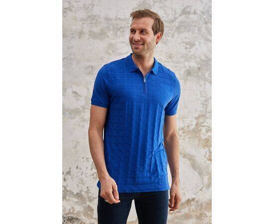 Zippered Polo Neck Short Sleeve T-Shirt