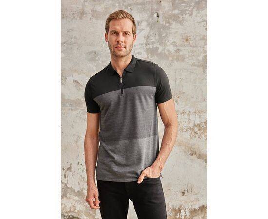 Zippered Polo Neck Short Sleeve T-Shirt