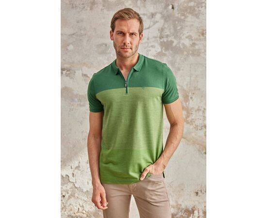 Zippered Polo Neck Short Sleeve T-Shirt