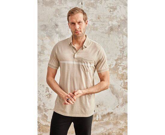 Striped Polo Neck Short Sleeve T-Shirt