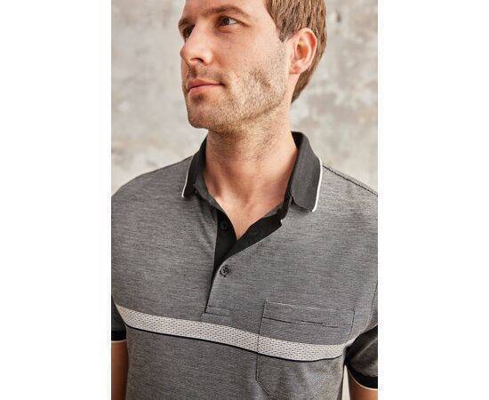 Striped Polo Neck Short Sleeve T-Shirt